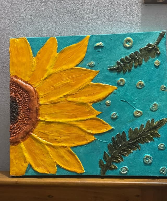 Sunflower texture painting